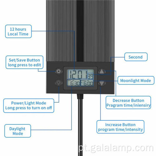 LCD para lâmpada de plantas aquáticas de espectro completo